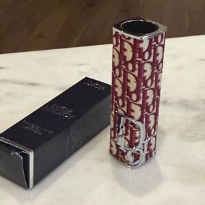 Dior Addict Collectors Signature Monogram  Lipstick Case, Brick Red and Cream.